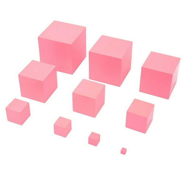 Torre rosa de madera para bebés y niños, juguete educativo preescolar Montessori (rosa)