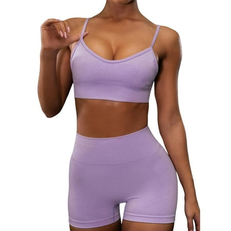 

Women Sports Bra + Shorts Sets Quick-dry Yoga Running Fitness Bra and Breathable Shorts Suits