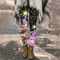 thumbnail image 3 of Fancifize Women's Christmas Leggings High Waist Stretch Slim Yoga Pants Xmas Holiday Wokrout Trousers, 3 of 6
