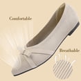 thumbnail image 3 of Northblanc Womens Flats Pointed Toe Dressy Ballet Flat Shoes with Bow Knit Comfortable Business Office Work, 3 of 8