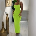 thumbnail image 3 of Birdeem Robe Longue d'Été pour Femmes Couleur Unie Mode Aguichant Dos Ouvert à Lacets Soutien-Gorge Robe à Col Suspendu, 3 of 9