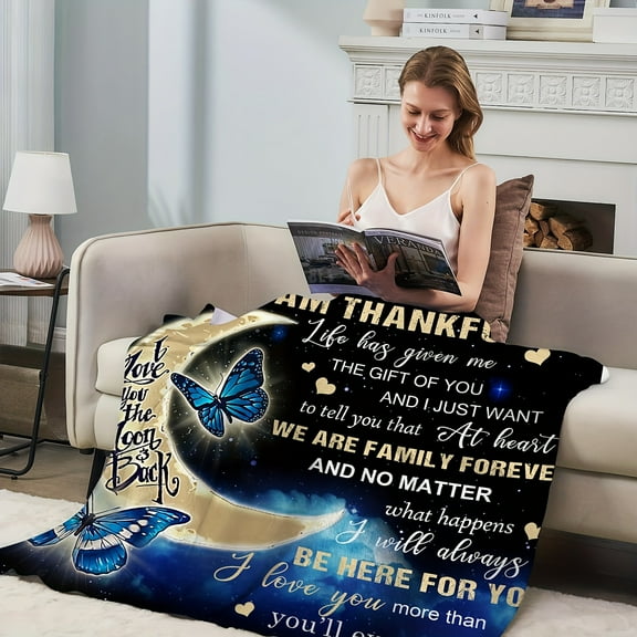1pc Bonus Daughter Gifts, Step Daughter Gifts From Stepmom Stepdad, Birthday Gift for Bonus Daughter, Gifts for Step Daughter, to My Bonus Daughter Gifts Blanket