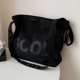 thumbnail image 1 of Bolsa De Hombro Bolso De Hombro Bolso de viaje de lona de compras impresos con letras de moda para vacaciones de fin de semana, 1 of 8