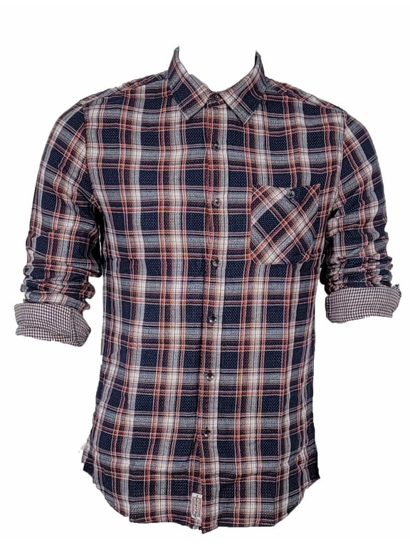 Sarona Double Layer Flannel Shirt (Navy, Small)