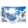 thumbnail image 3 of TIMIFIS Polyester Fiber Background Cl Oth, Spring Wreath Fence Easter Photo Material Photography Background Cloth Home Decor, 3 of 6