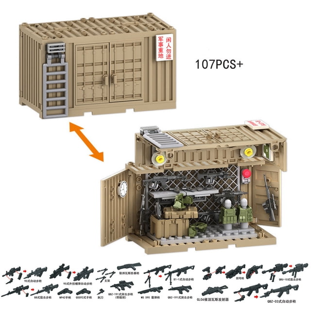 2024 World War 2 WW2 Army Military Soldiers SWAT Container Cannon Base Model Building Blocks Bricks Children's Toys Gift,No original box