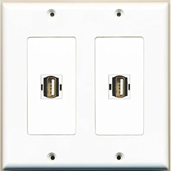 RiteAV - 2 Port USB A-A - Dual Gang Wall Plate