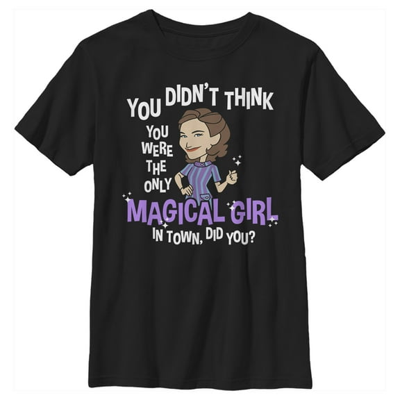 Boy's Marvel WandaVision Animated Agatha Magical Girl  Graphic Tee Black Medium