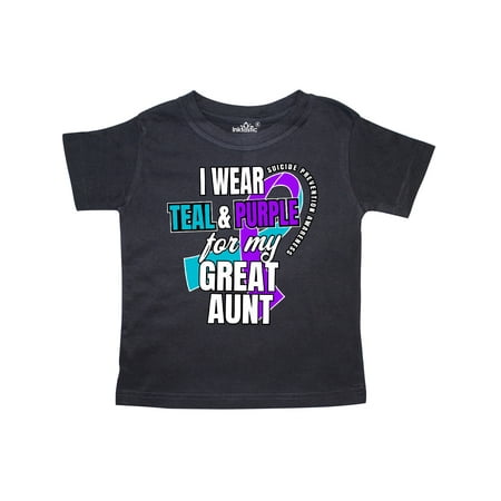 

Inktastic Suicide Prevention I Wear Teal and Purple for My Great Aunt Gift Toddler Boy or Toddler Girl T-Shirt