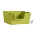 thumbnail image 4 of Caja de arena para gatos, fácil de transportar, suministros para mascotas con asas huecas, fácil de limpiar, para gatos domésticos verde, 4 of 8