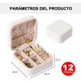 thumbnail image 2 of 12Pcs Organizadora de Joyero de Viaje, 10x10cm, Pequeña Caja de Almacenamiento de Joyas Portátil, Sujeta Anillos, Pendientes, Collares y Relojes (Blanco), 2 of 7