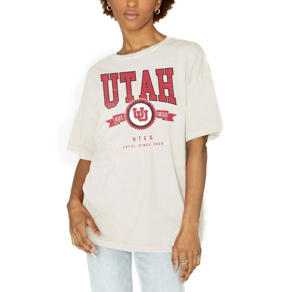 Women's Gameday Couture White Utah Utes Get Goin' Oversized T-Shirt