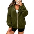 thumbnail image 6 of Bovxnpu Womens Zip Up Hoodies Oversized Sweatshirts Zip Up Hooded Sweatshirt Long Sleeve Loose Jacket Fall Outfits, 6 of 8