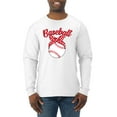 thumbnail image 1 of Wild Bobby, Cute Baseball Mom Ribbon Gift, Mother's Day, Men Long Sleeve Shirt, White, 3XL, 1 of 3
