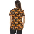 thumbnail image 3 of Just Love Women's V-Neck Printed Scrub Top (Happy Halloween, X-Large), 3 of 3
