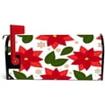 thumbnail image 2 of Coolnut Magnetic Mailbox Cover, Christmas Flowers with Leaves and Snowflakes Post Mail Box Cover Mail Wraps Cover, Standard Size 20.7" L x 18" W, 2 of 5