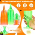 thumbnail image 3 of JJEAN-12 Pcs Halloween Disposable Plastic Cups 5.5 oz Green and Orange Party Goblets with Stem for Halloween Birthday Party Birthday, 3 of 4