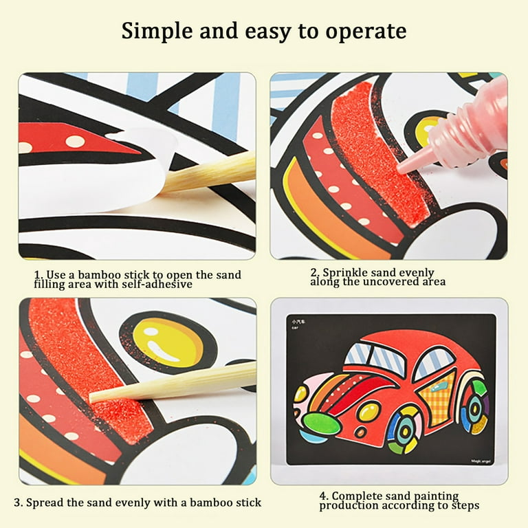 Sand Painting Kit For Kids Complete Sand Painting Tool Colored Sand  Paintings With 12 Sand Paintings Brush Wooden Pen Sand Table Sand Art Toys  DIY Sand Art Kids Arts And Crafts Ages