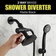 thumbnail image 2 of Brass Shower Arm Diverter for Fixed Shower Head with 2-Way Diverter, Matte Black Finish, 2 of 4