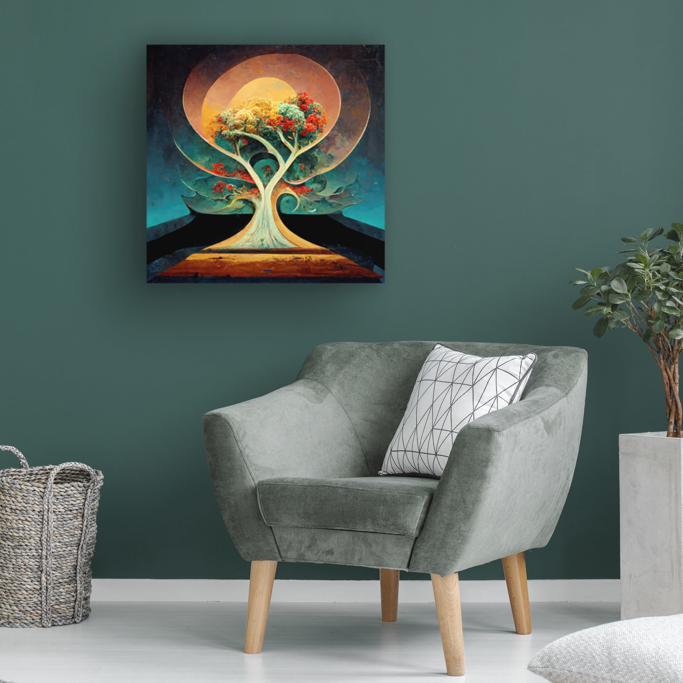 Canvas Wall Art - Ray Heere 'Tree Of Life 1' Wall Art for Living Room, Bedroom, or Office Décor by Trademark Fine Art - 35 x 35 Inches