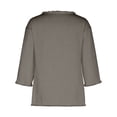 thumbnail image 6 of Zedker Long Sleeve Blouse for Women Crew Neck Loose Fit Summer Casual Tops/T-shirt With Fringes Top Gray XL, 6 of 6