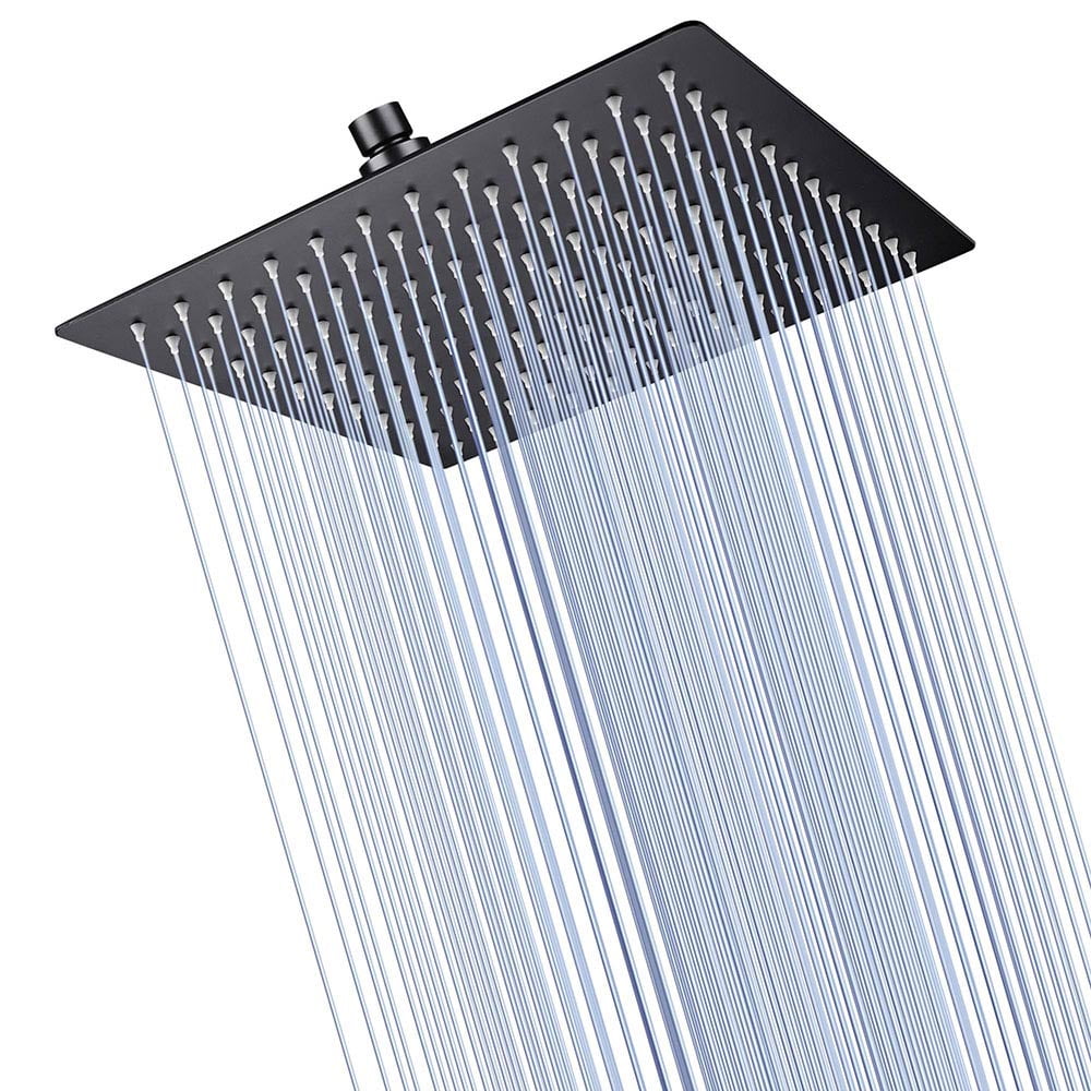 10 Inch Rainfall Shower Head High Flow Pressure Ultra Thin Square Rain