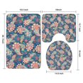 thumbnail image 3 of Blue Paisley and Floral Pattern Bathroom Rugs Sets 3 Piece,Toilet Cover Set,Absorbent Non Slip Bathroom Mats Sets with U-Shaped Contour Rug Toilet Rug Set, 3 of 5