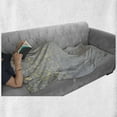 thumbnail image 6 of Grey and Yellow Soft Flannel Fleece Throw Blanket, Christmas Themed Ornament Holiday Hearts and Flowers, Cozy Plush for Indoor and Outdoor Use, 60" x 80", Beige Yellow Pale Grey, by Ambesonne, 6 of 6