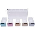thumbnail image 4 of 5 Tier Plastic Drawers Narrow Dresser Storage Cabinet, Mobile Stackable Clothes Storage Tower, Suitable for Home, Office, Bedroom Storage Cabinet, 7.87 * 15.75 * 33.07in (Muted Mixed Colors), 4 of 9