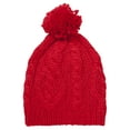 thumbnail image 2 of Top Headwear Crochet Knitted Beanie w/ Pom - Red, 2 of 4
