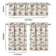 thumbnail image 6 of Kitchen Curtains 36 Inch Short - 3 Panel Set, Flamingo Tropical Bird Print, Rod Pocket Window Curtain, 100% Polyester for Hawaiian Summer Beach Decor, Easy Wash, 6 of 6