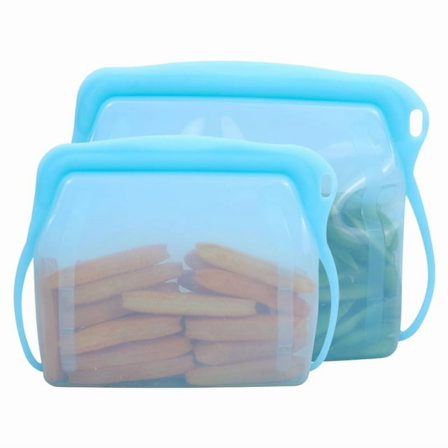 Nouveaux Sacs de Rangement Alimentaires en Silicone de Qualité Alimentaire Imprimés Personnalisés Accessoires de Cuisine Sac de Congélation Réutilisable avec Fermeture Éclair