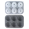 thumbnail image 2 of Sphere Ice Mold, Ice Ball Maker Mold, Silicone Ice Cube Tray, Ice Cube Trays for Freezer with Lid, 1Pc Gray 6-Ball Round Silicone Ice Mold, Grade Silicone Freezer Tray Creates, 2 of 3