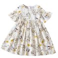 thumbnail image 2 of Gyratedream Summer Kids Baby Girl Flutter Sleeve Floral Princess Dress Sundress,5-6Y, 2 of 5