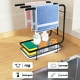 thumbnail image 5 of Sponge Holder for Kitchen Sink, Sink Caddy with Dishcloth Drying Rack and Drain Tray, Black, 5 of 7