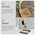 thumbnail image 3 of Wooden Key Tray Entryway Key Holder Wood Jewelry Storage Rack Home Organizer, 3 of 5