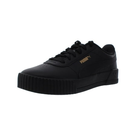 Puma Womens Carina L Faux Leather Athletic Shoes Black 8.5 Medium (B,M)