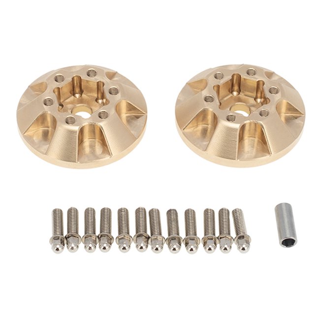 Vogacara 2 piezas 1,9 pulgadas / 2,2 pulgadas cubos de rueda de latón contrapeso ensanchado adaptador de 3 MM equilibrio peso montaje Control remoto Kits de construcción modelo Vogacara FN001068-00
