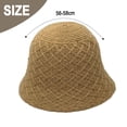 thumbnail image 2 of Sombrero de cubo para mujer, sombrero de campana de lino y algodón tejido a la moda, gorro de ganchillo de Color sólido, sombrero de playa, sombrero tejido para el sol, 2 of 7