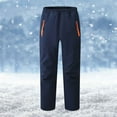 thumbnail image 2 of AHTJRT Winter Snow Pants for Kids Boys Girls Softshell Thermal Fleece Lined Trousers with Zipper Pockets Elastic Waist Skiing Climbing Trousers Navy 7-8 Years, 2 of 5