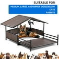 thumbnail image 5 of Dextrus 32.9in Outdoor Rattan Doghouse with Canopy, Elevated Water-Resistant Dog Bed with Beige Cushion for Small, Medium, and Large Dogs,Brown, 5 of 5