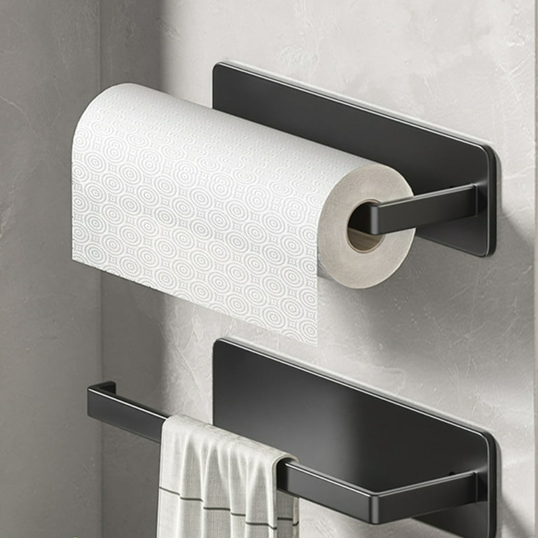 Hesroicy Paper Towel Rack - Wall Mounted, Punch-Free, Strong Load-Bearing,  Multipurpose, Space-Saving Organizer, Anti-Rust Holder for Household  Accessories and Rolls of Paper Towels 