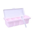 thumbnail image 3 of Vacemry 2Pcs Seasoning Rack Spice Storage Box, 4 Grid Plastic Condiment Container with Spoon, Transparent Lid Kitchen Organizer for Countertop Cabinet Pantry Drawer, 3 of 9