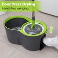 thumbnail image 4 of Almcmy Spin Mop and Bucket Set, Mop Bucket with Foot Pedal Wringer System, 3 Reusable Mop Refills, 130cm Long Handle, Easy Wring Magic Mop, 4 of 9
