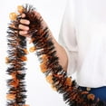 thumbnail image 3 of 9.18ft Halloween Tinsel Garland Black Orange and Purple Shiny Garland Halloween Party Decorations, 3 of 7