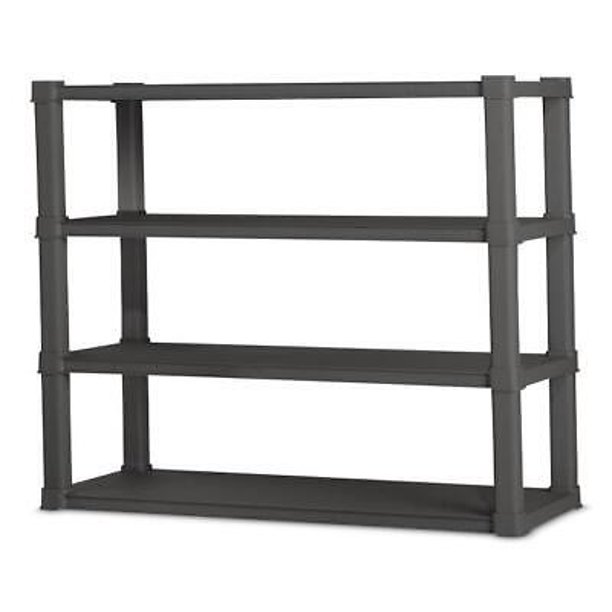 Sterilite 01643V01 4 Shelf Durable Solid Surface Shelving Unit, Plastic