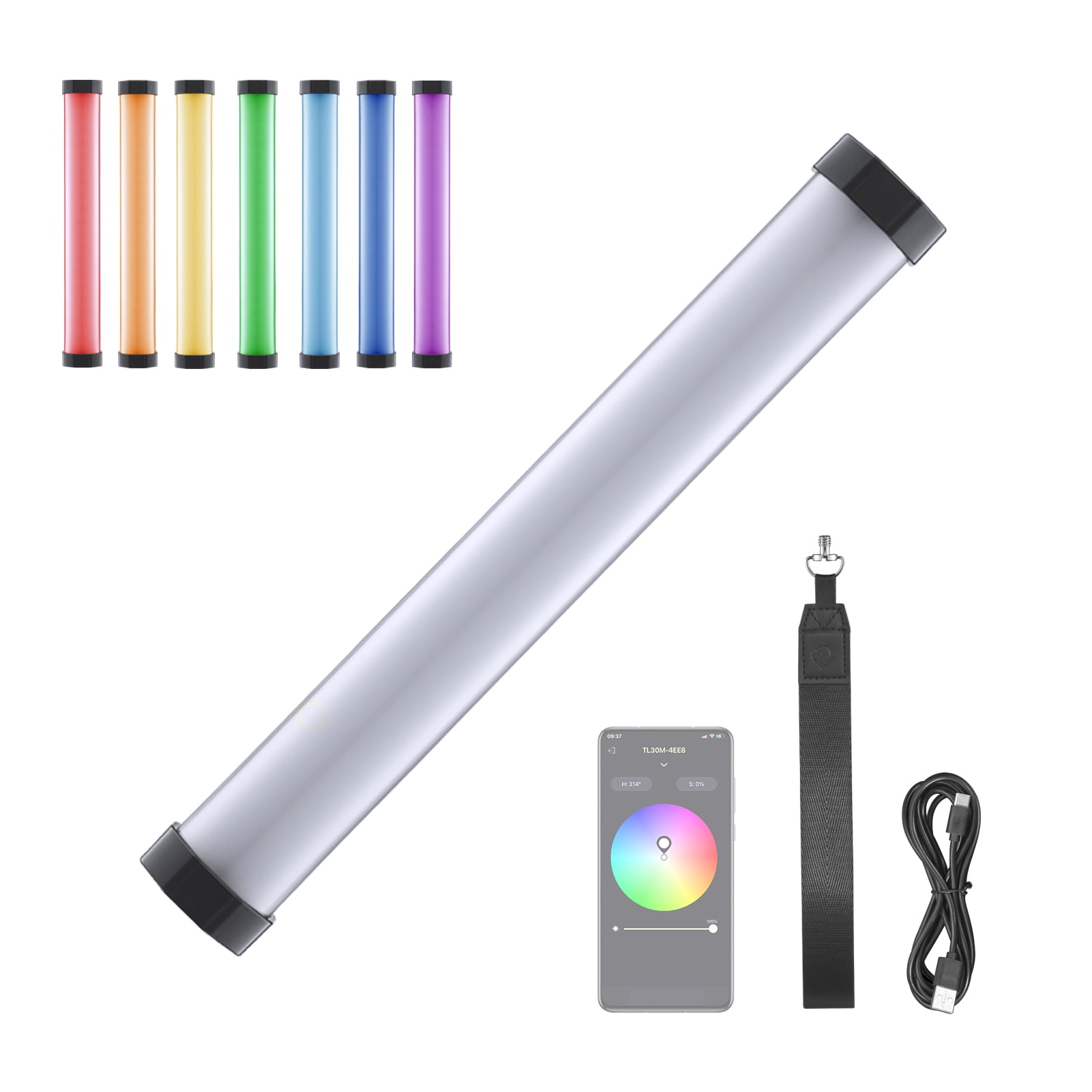 Godox Tl30 Full Color Rgb Tube Light Professional Led Photography Light Wand Bi Color Temperature 2700k 6500k Cri97 Tlcl99 App On Board Control For Professional Studio Photography Video Recording Walmart Com