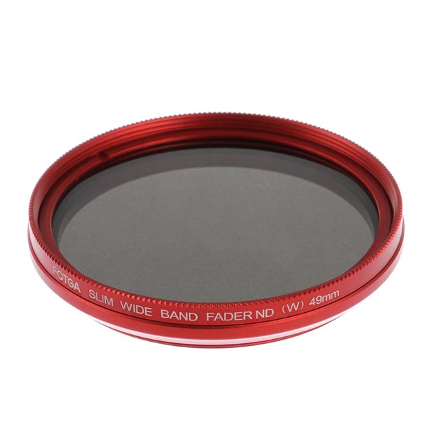 40.5-82 mm Densidad Fader Fino 2-400 de Lente para Lente de Cámara con Rosca, Hecho de Óptica - rojo, 49mm Yotijar Filtro de ajuste variable de fader