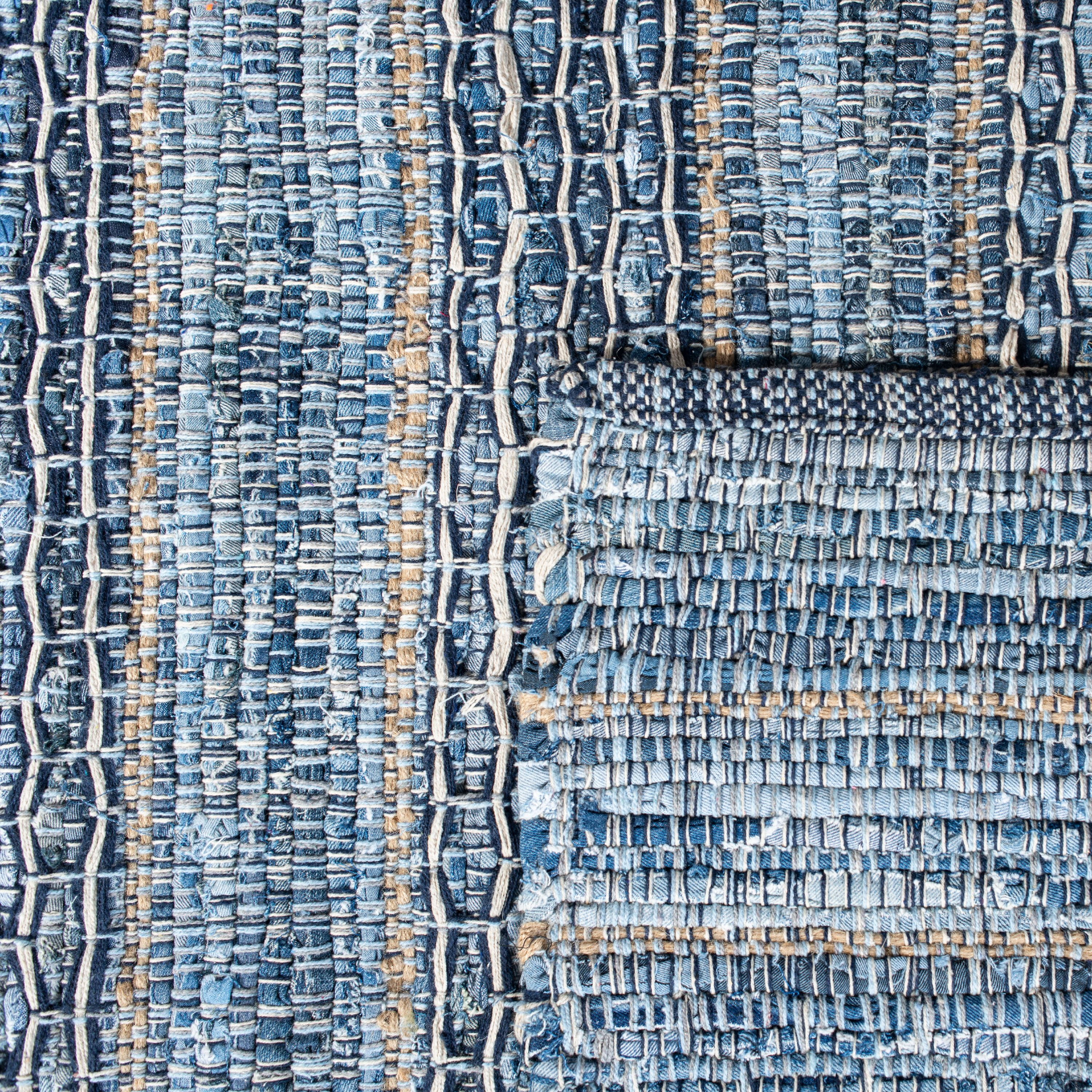 SAFAVIEH Montauk Diana Braided Striped Area Rug, Blue, 8' x 10'