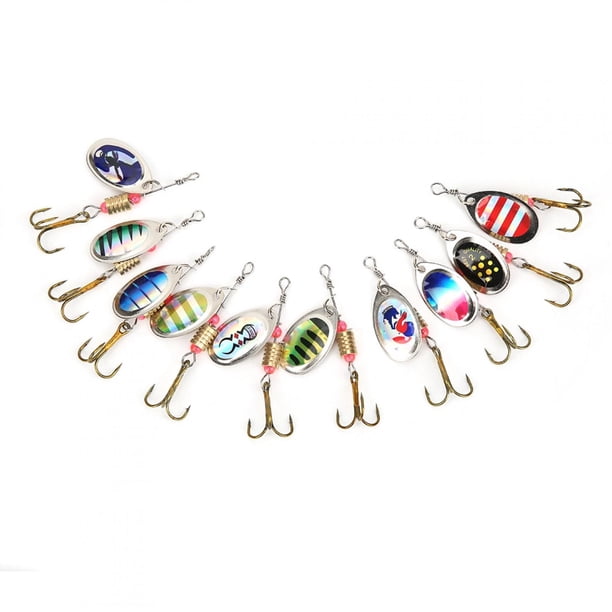 Kit De 10 Leurres De Pêche Métalliques – 5g/7g/10g, Cuillère Tournante, Avec 2 Boîtes Et 20 Émerillons, Eau Douce/Salée